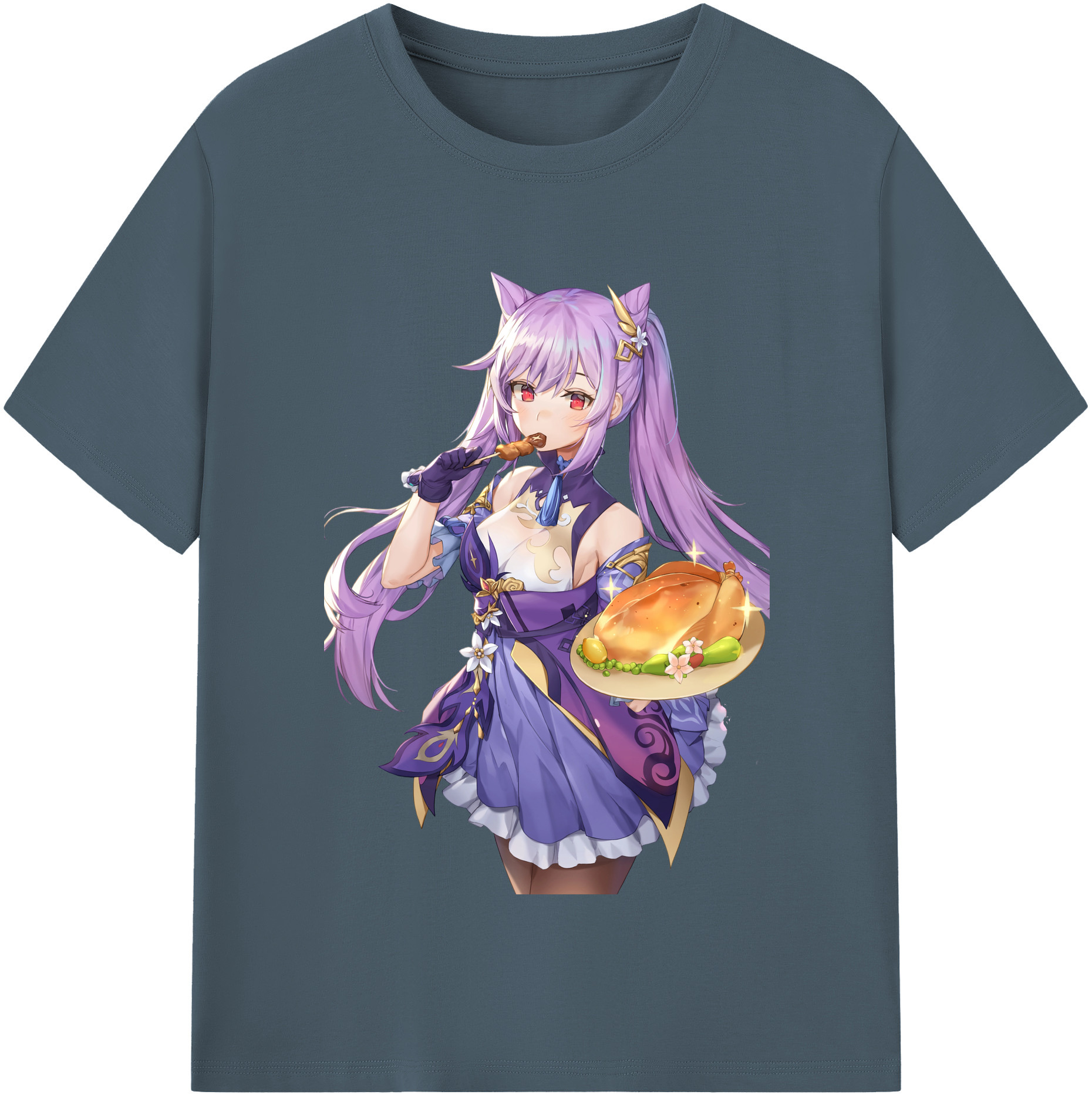 げんし神 刻晴 こくせい genshin Kokusei 綿100％半袖Tシャツ（フロントプリント）